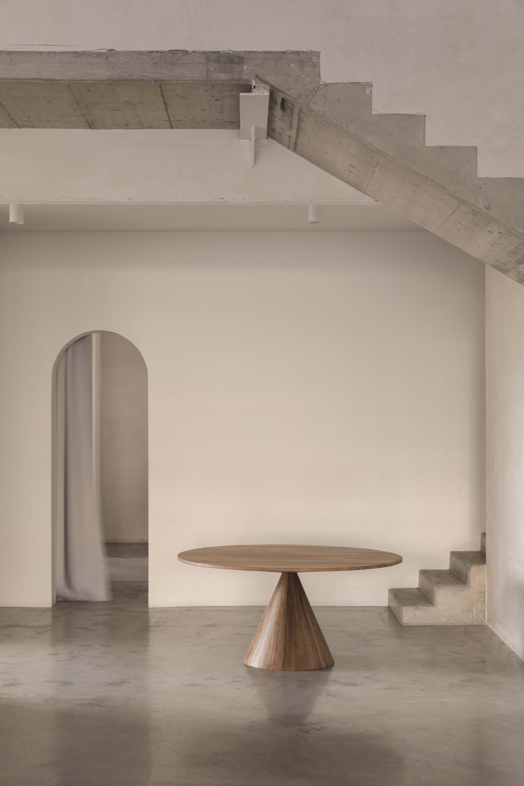 Conic round table solid recycled teak - Pilma - Interior design and ...