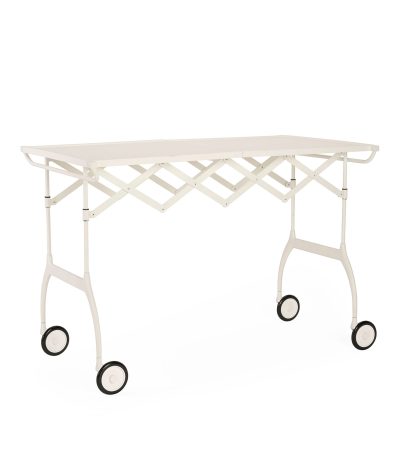Battista folding auxiliary trolley by Kartell matt black - White
