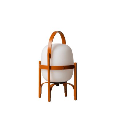 Cestita Alubat portable table lamp by Santa & Cole indoor and outdoor - Orange