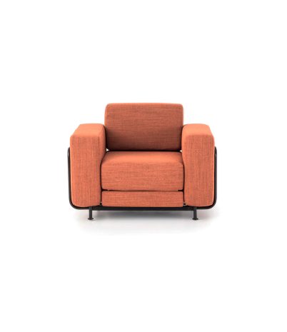 Silver armchair  2 seater sand or terracotta upholsetery - Terracotta