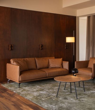 Nikka 2 - 3 seater sofa upholstered in whiskey brown aniline leather - 216
