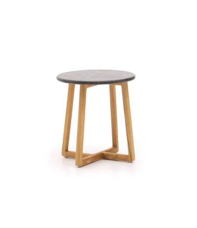 Taula auxiliar Petra de marbre i sungkai Ø40 x 45 cm