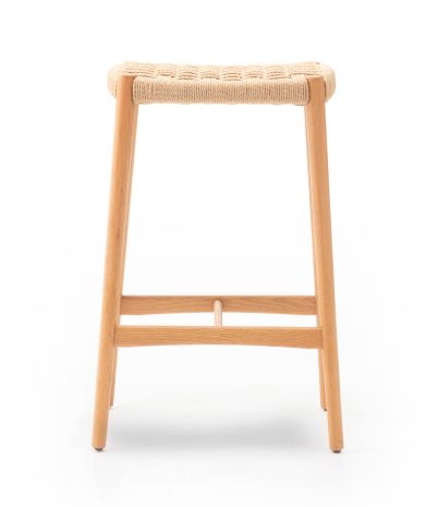 Tamboret Lauta de roure massís i loom natural