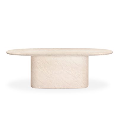 Taula ovalada de microciment Brisa 220 x 76 cm