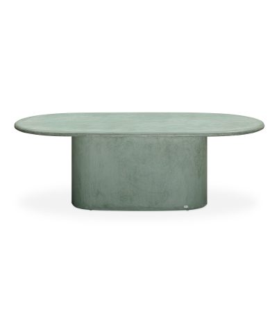 Taula ovalada de microciment Brisa 220 x 76 cm - Verd