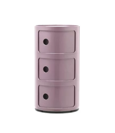 Componibili auxiliary cabinet Kartell 3 doors glossy ABS - Mauve