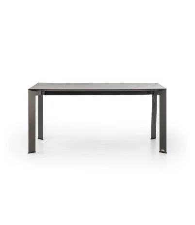 Taula New Viok de roure i acer lacat 160 x 90 x 76 cm - Roure fumat