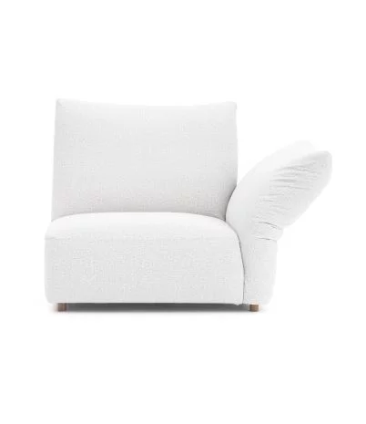 Kumo modular sofa module with armrest on the right - White